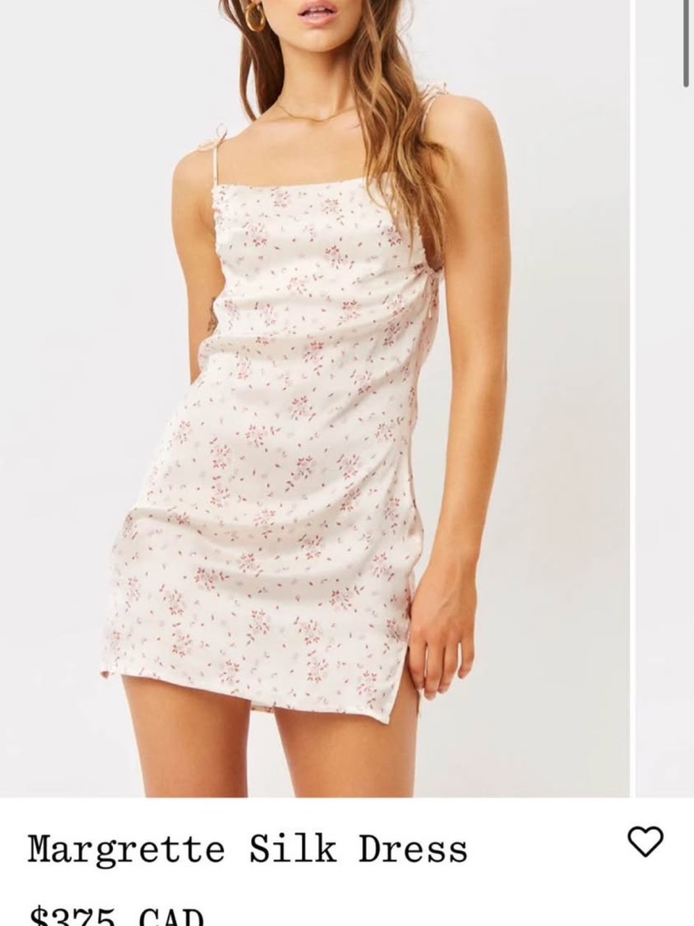 Silk Mini Dress in Cream Floral